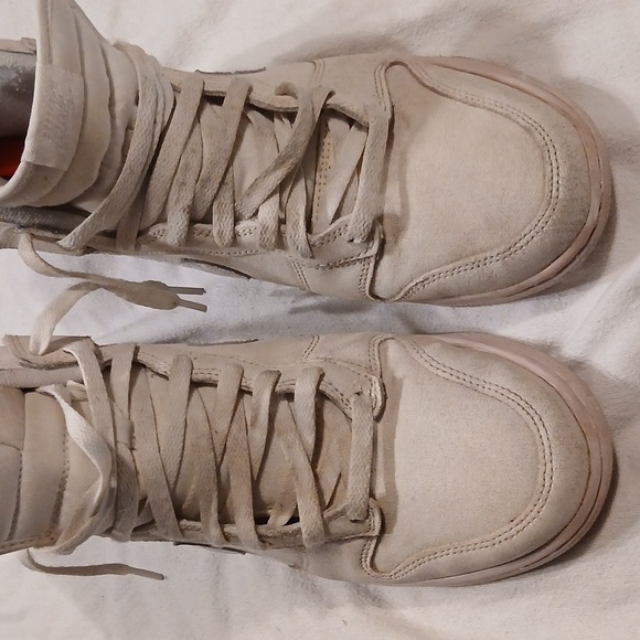 Nike dunk emb high retro white cracked swoosh leather pink sole - Picture 3 of 5